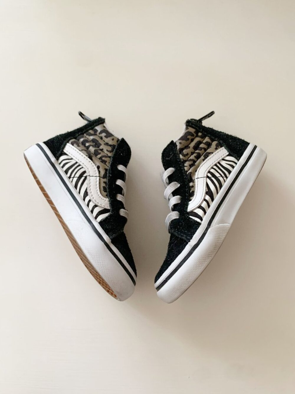 Vans Animal Print Sk8-Hi No Tie Sneakers • Toddler Size 6.5